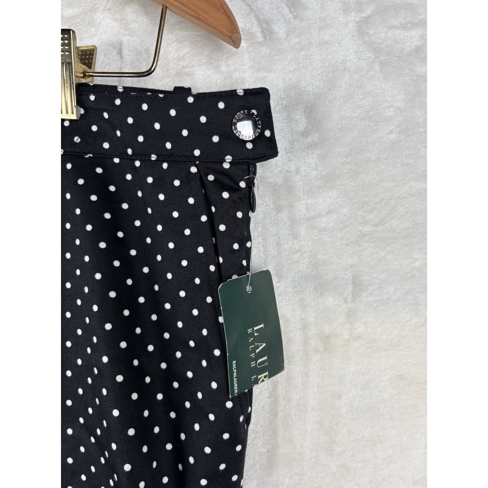 Lauren Ralph Lauren Womens Sz 16 Black/White Stretch Polka Dot Ankle Pants - Picture 10 of 16